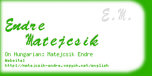 endre matejcsik business card